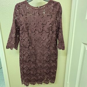 New LOFT Burgundy Lace Shift Dress